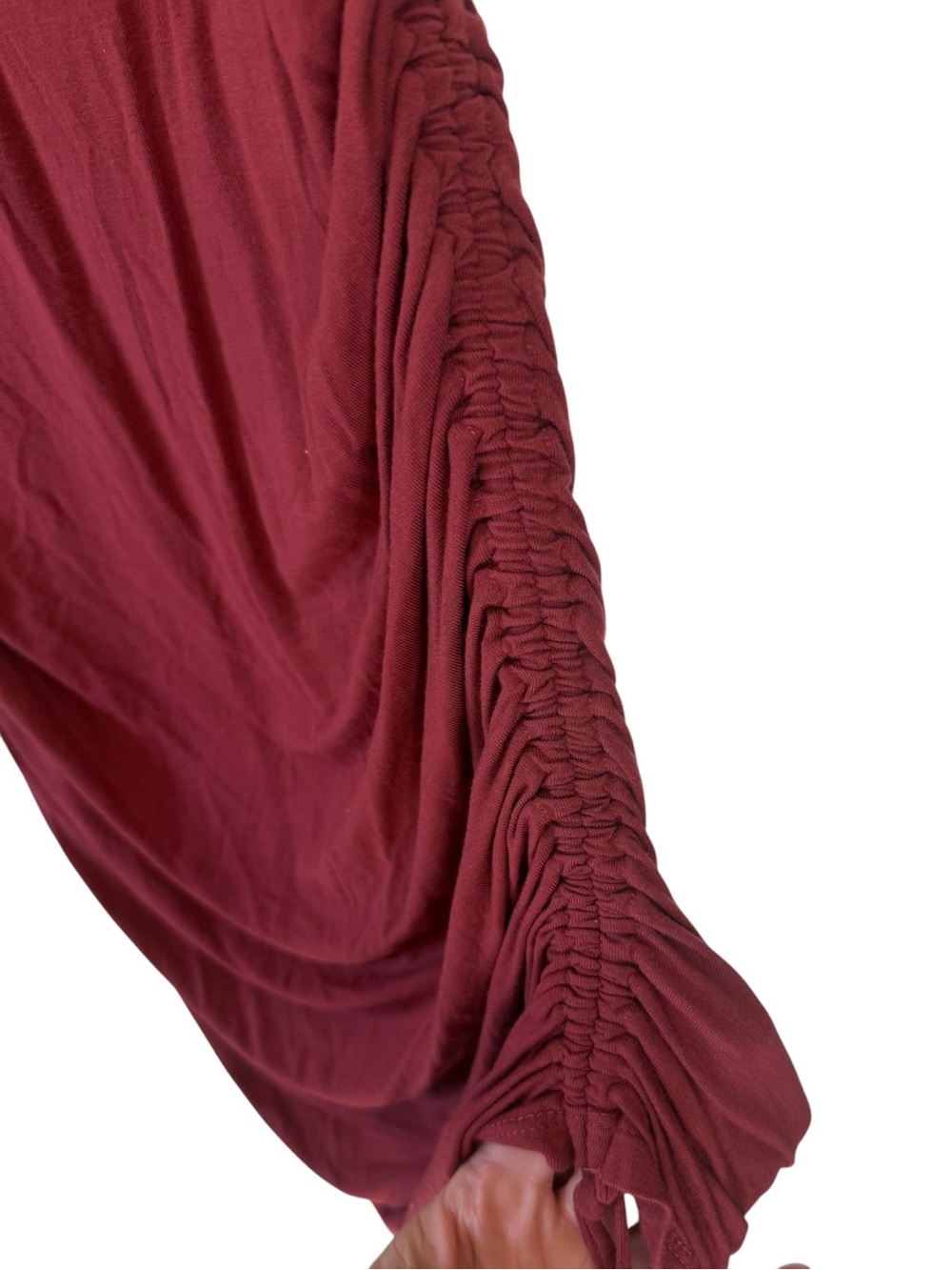 💥 Volcom Cinch Ur Here Ruched Bodycon Dress |Auburn Red | Size Medium - Picture 3 of 5